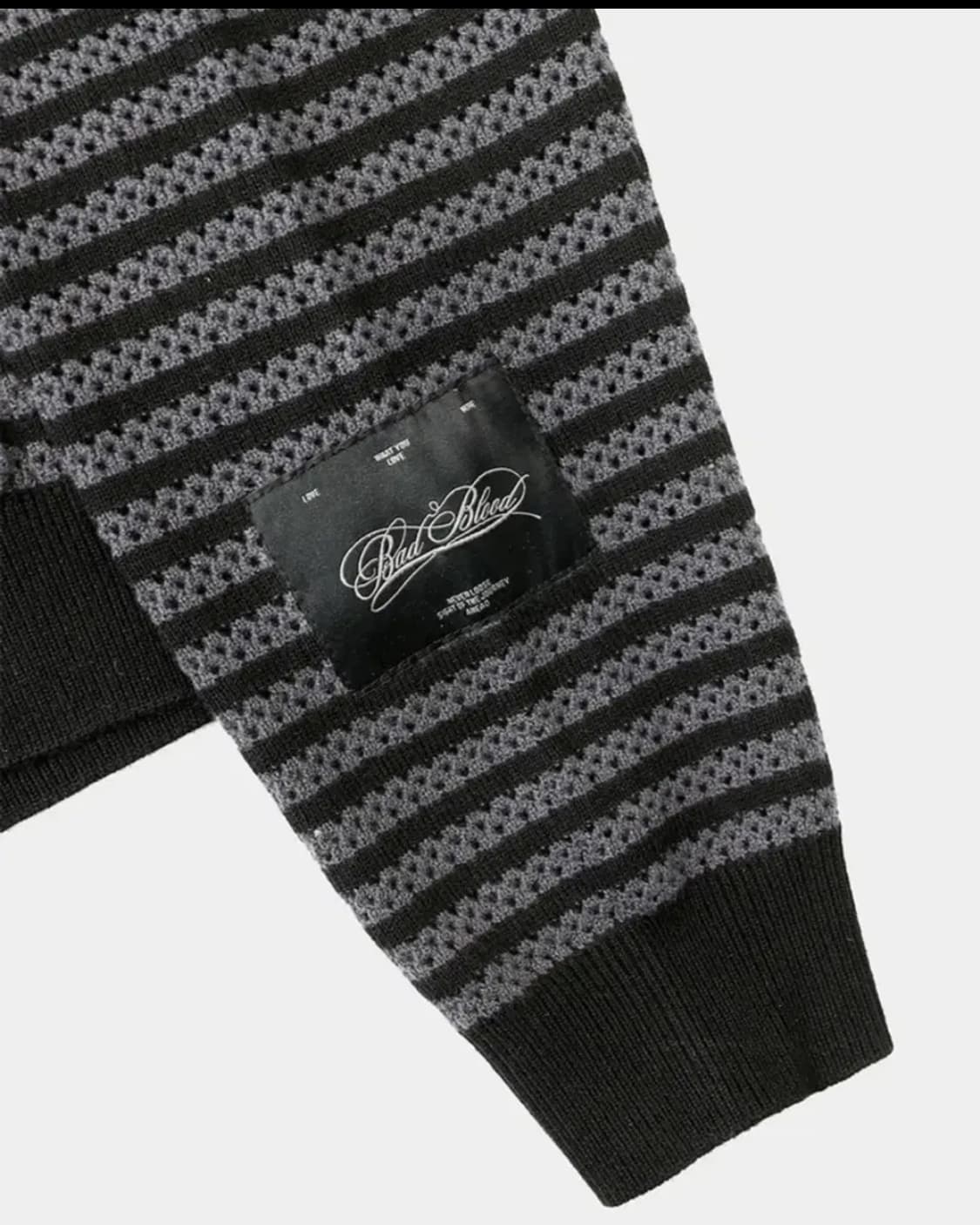 [새상품]배드블러드 스트라이프 크로쉐 니트 후드집업 상품이미지5