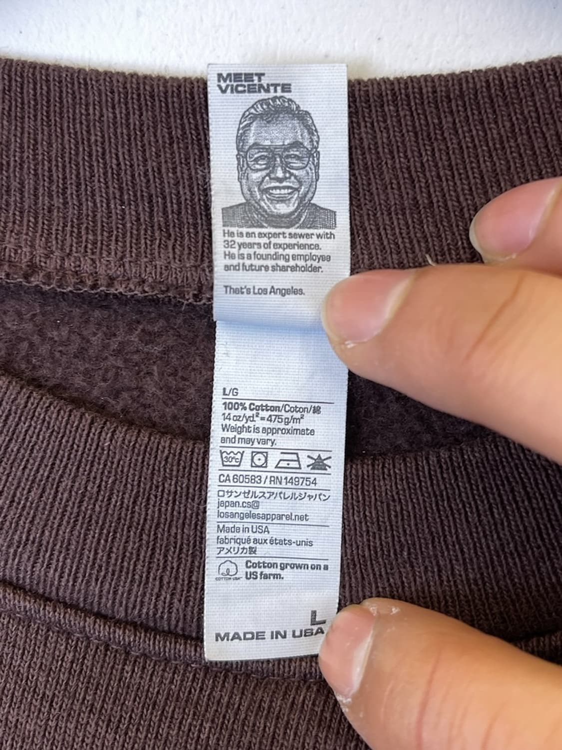 로스 앤젤레스 어패럴 14oz 헤비 플리스 크루넥 상품이미지5