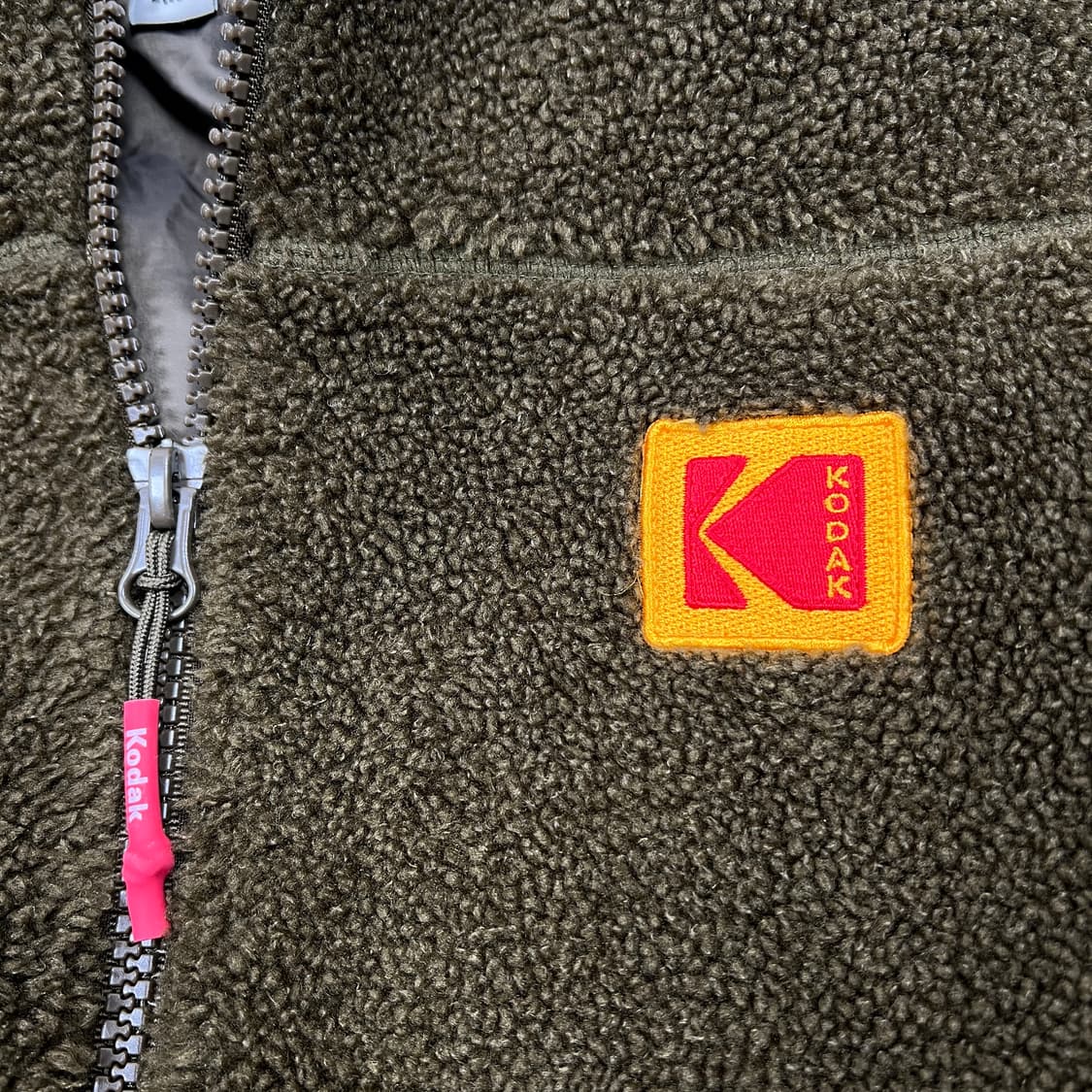 코닥 남성 미니로고 플리스 오버핏 자켓 카키 상품이미지4