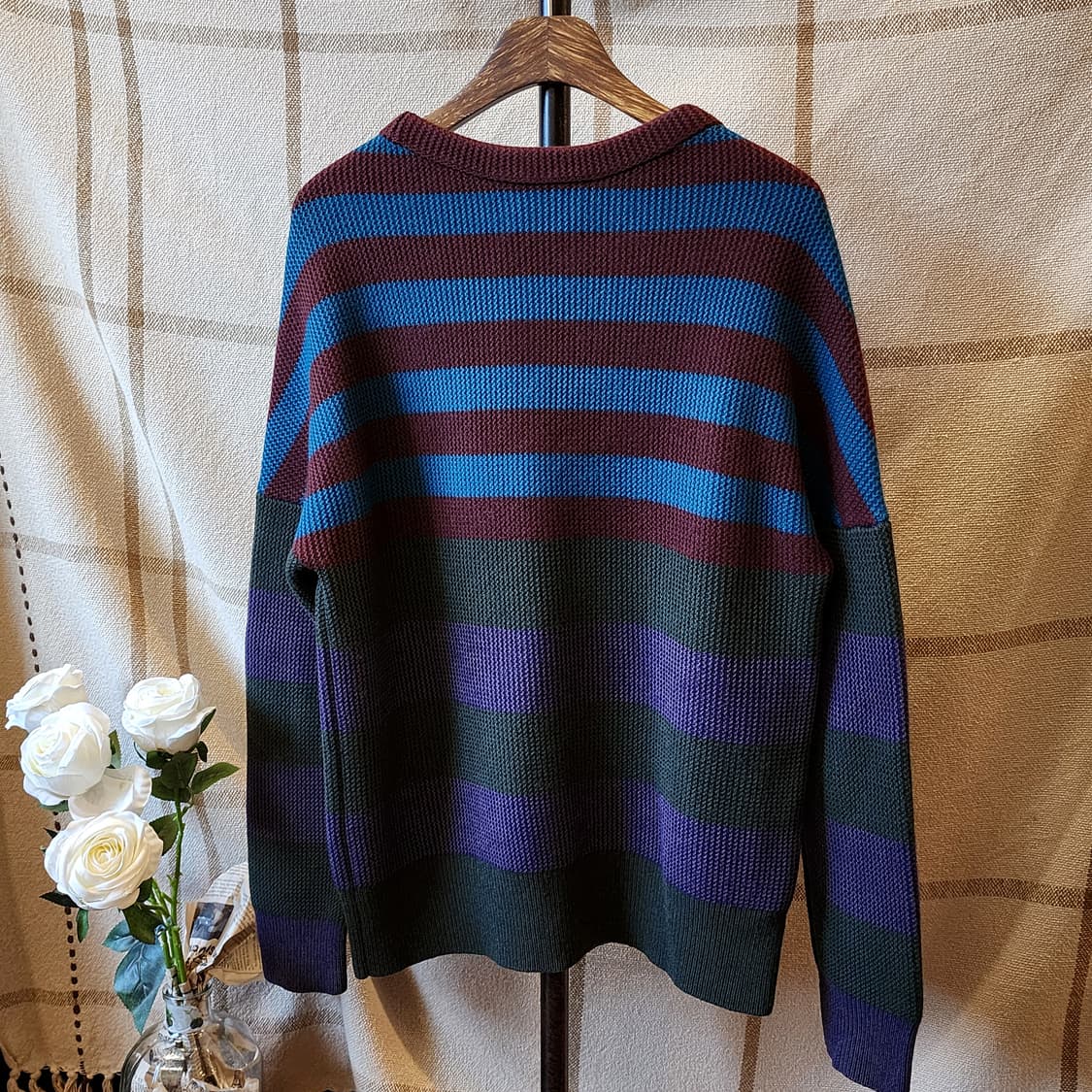 버버리 프로섬 헤비 니트 스웨터 컨트리 컬러블록 스트라이프 런웨이  L 상품이미지3