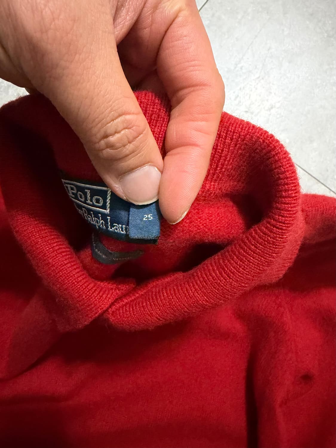 00s 랄프로렌 폴로 레드컬러 빈티지 램스울  카라 니트 셔츠  100s 상품이미지4
