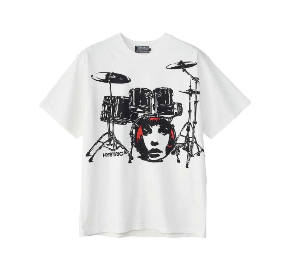 히스테릭글래머 드럼 세트 티셔츠 화이트 S 판매 상품이미지1