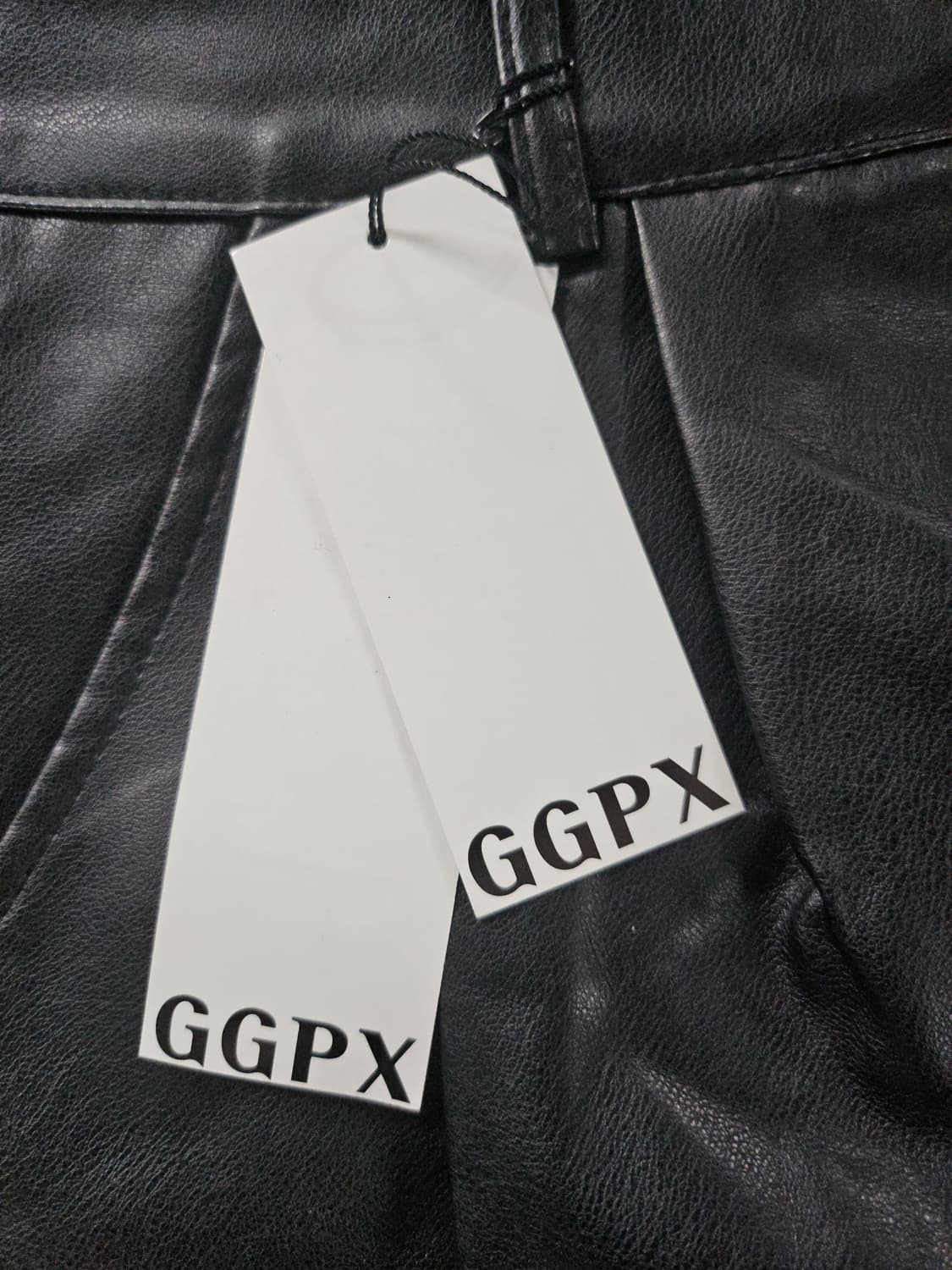 GGPX  블랙 레더 반바지 상품이미지2