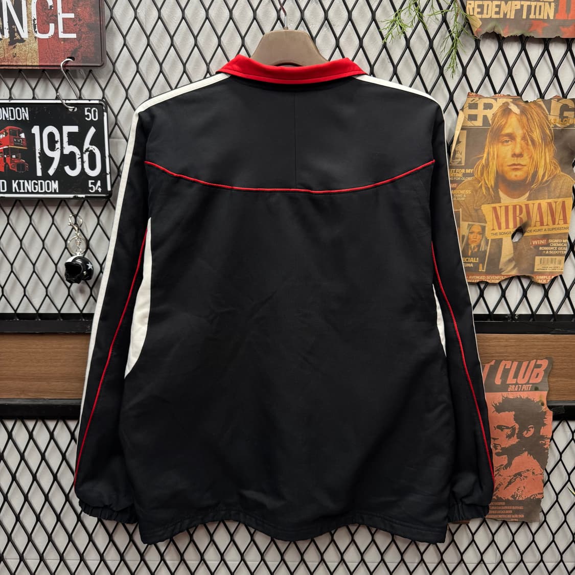 00s 아디다스 올드스쿨 메쉬 안감 트랙자켓 레드 블랙 상품이미지2