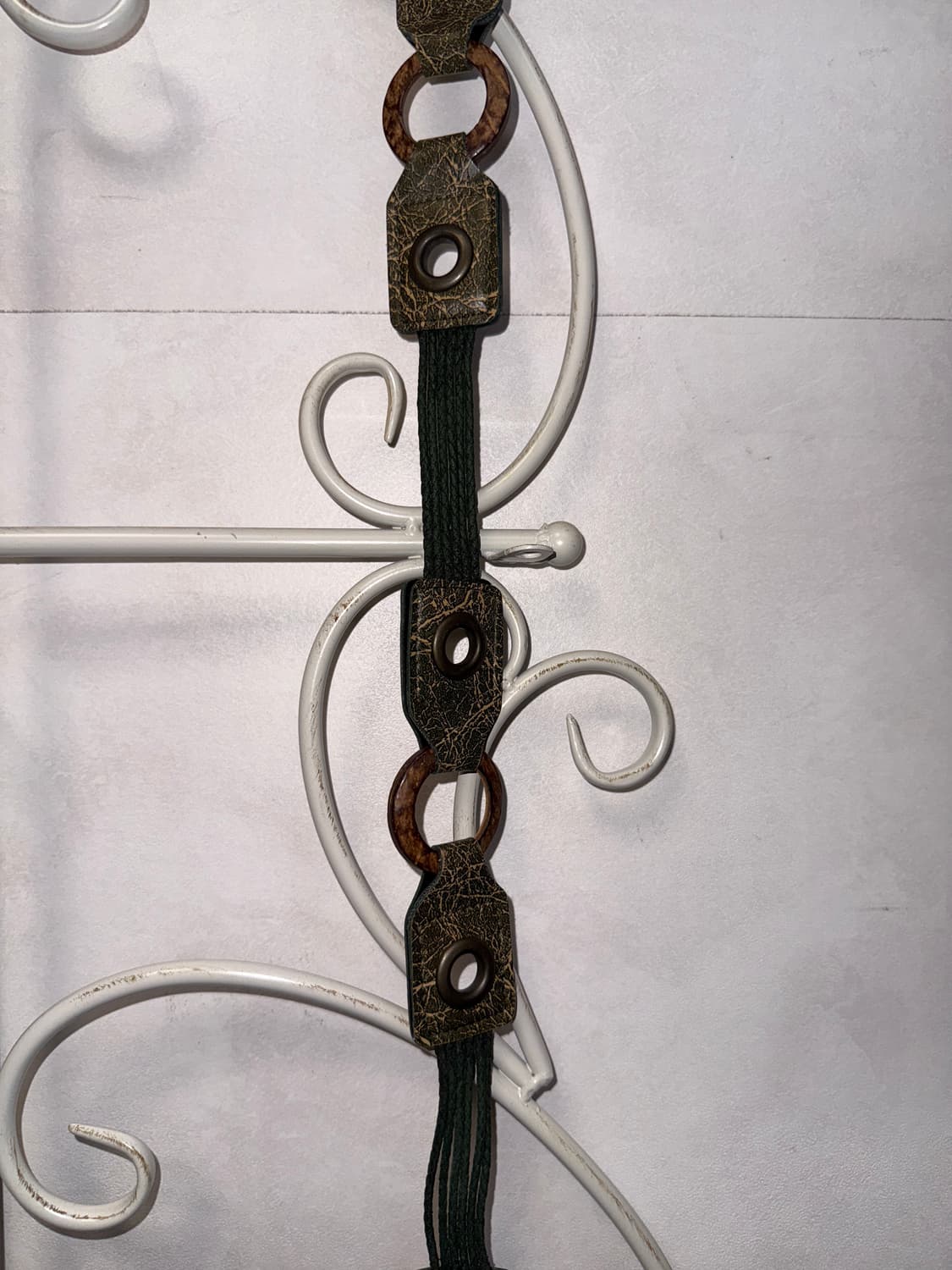 Khaki brown wood strap chain belt 상품이미지6