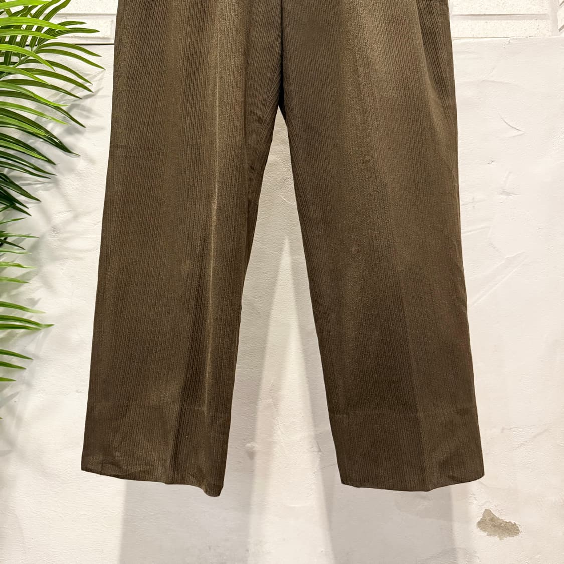 JPN VINTAGE 골지 코튼 슬랙스 핀턱 디테일 와이드핏 브라운 상품이미지5