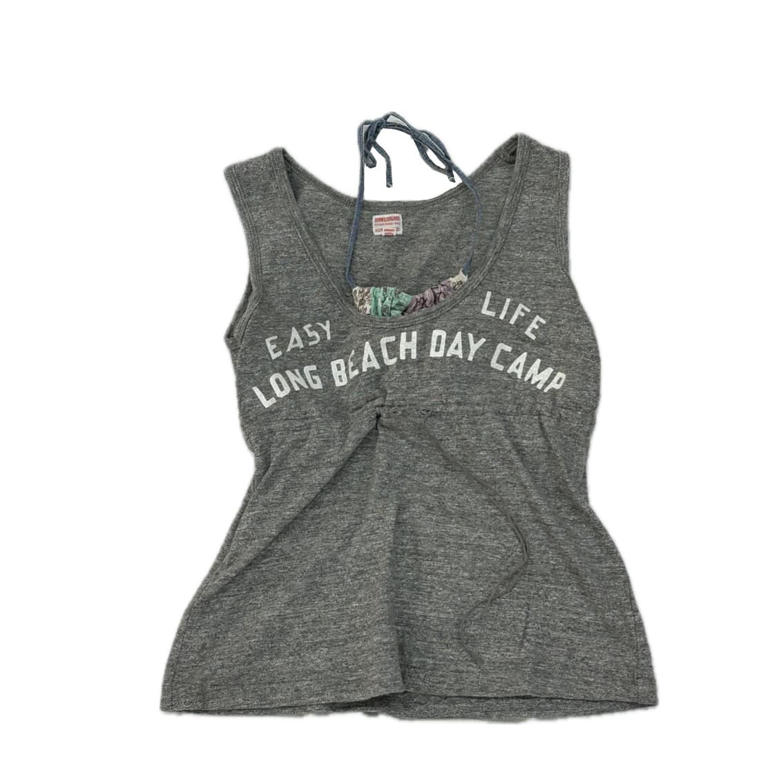 데님 덩가리 에스닉 히피 프린팅 홀터넥 슬리브리스  그런지 레이어드 상품이미지2