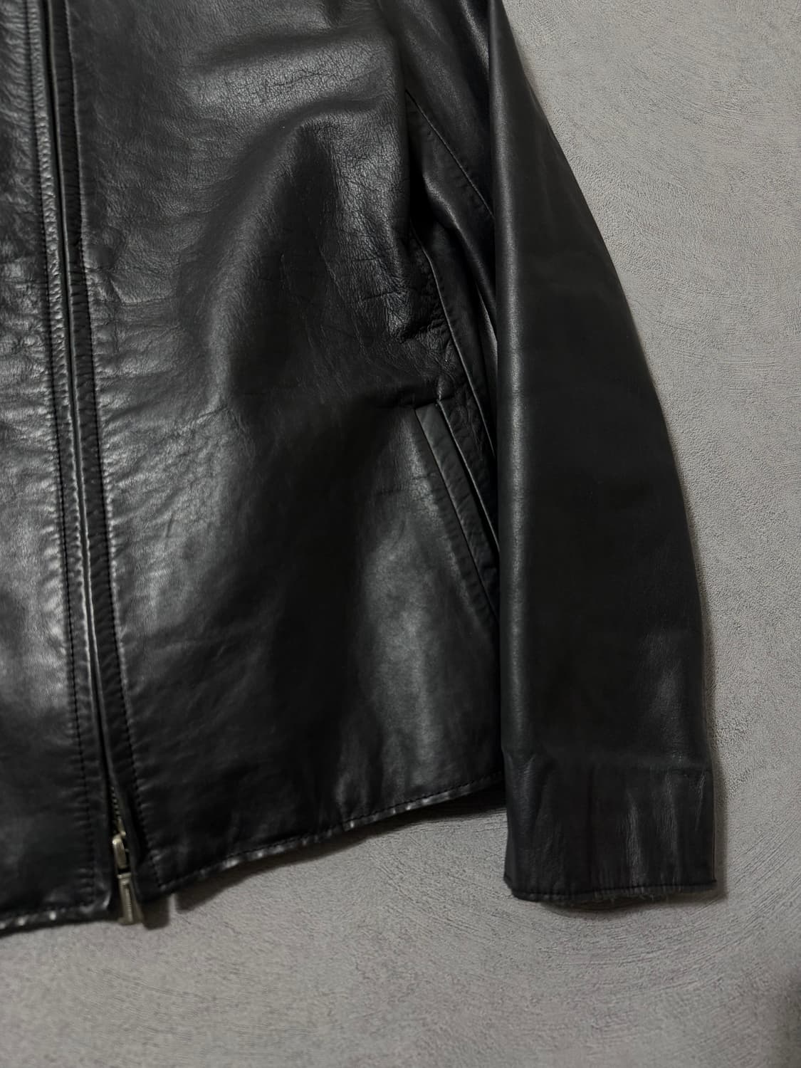 아르마니 익스체인지 미니멀 싱글 레더 자켓 상품이미지7