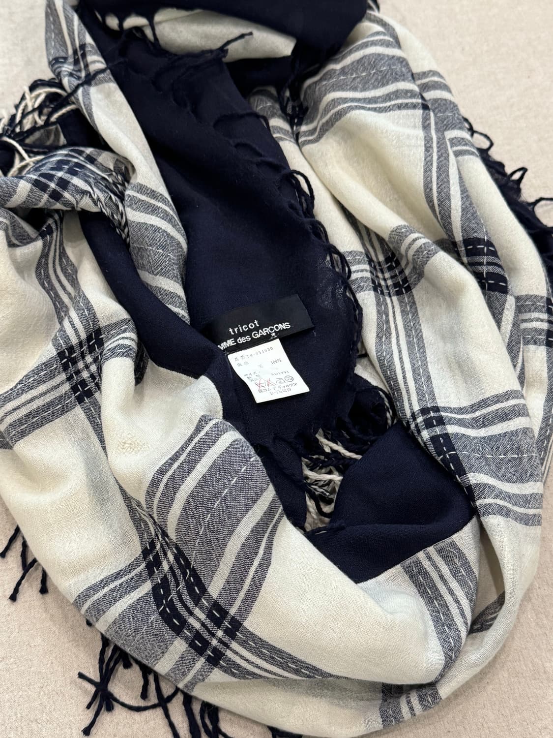 꼼데가르송 91aw 스티치 울 머플러 상품이미지2