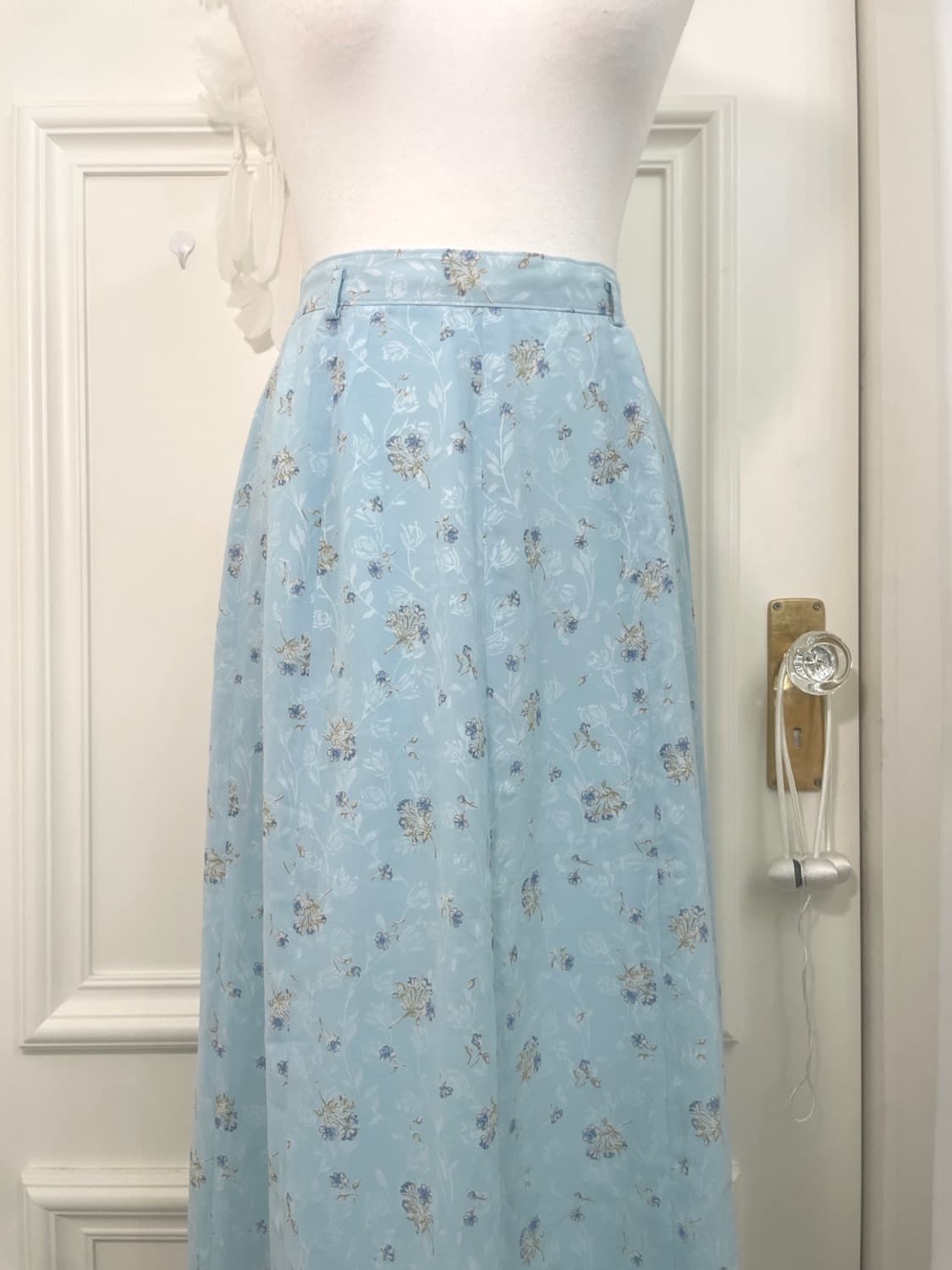 sky blue flower pattern chiffon summer s 상품이미지6