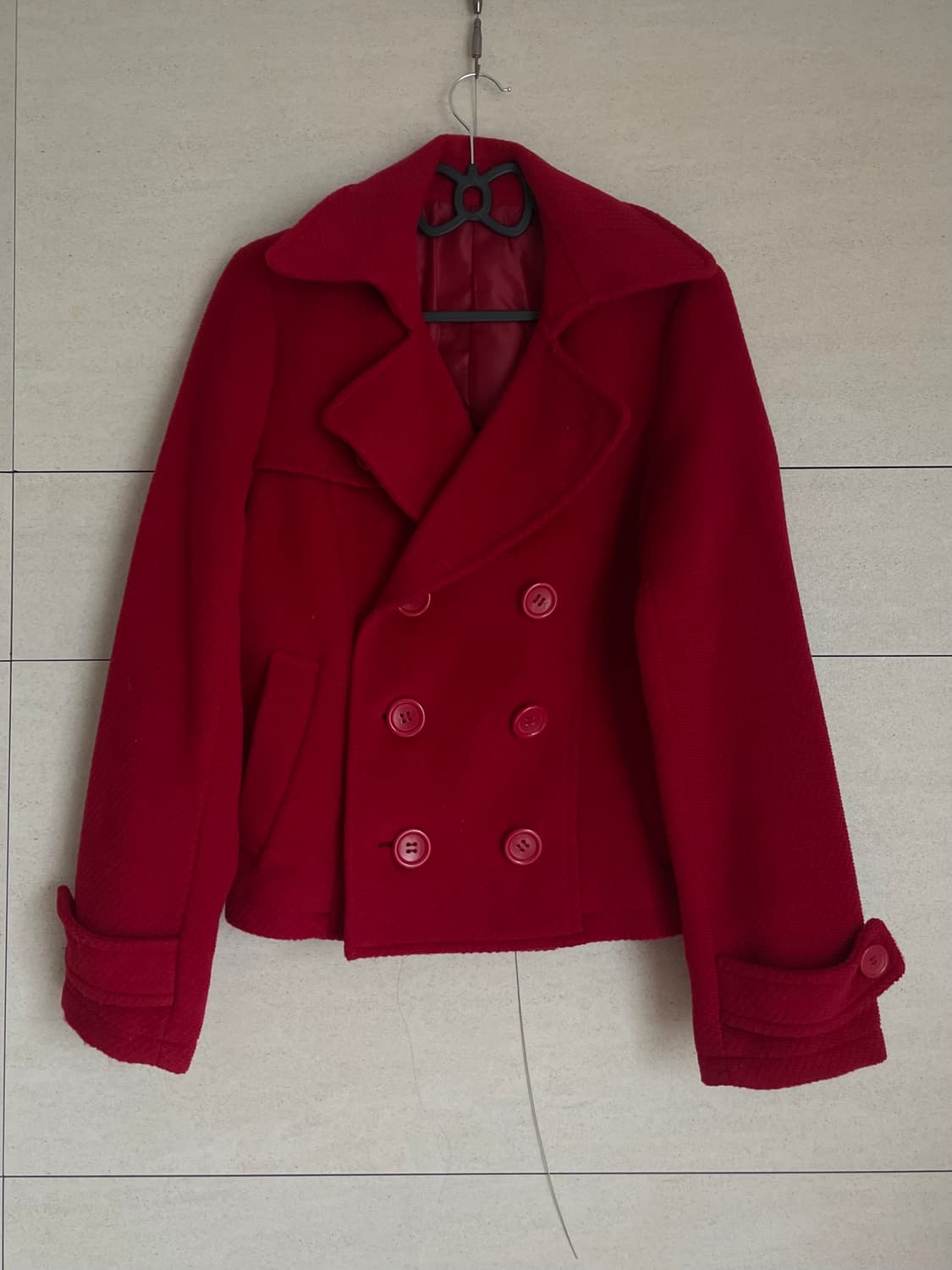 빨강 숏코트 더블코트 갸루 핀터 공겜여주   상품이미지1