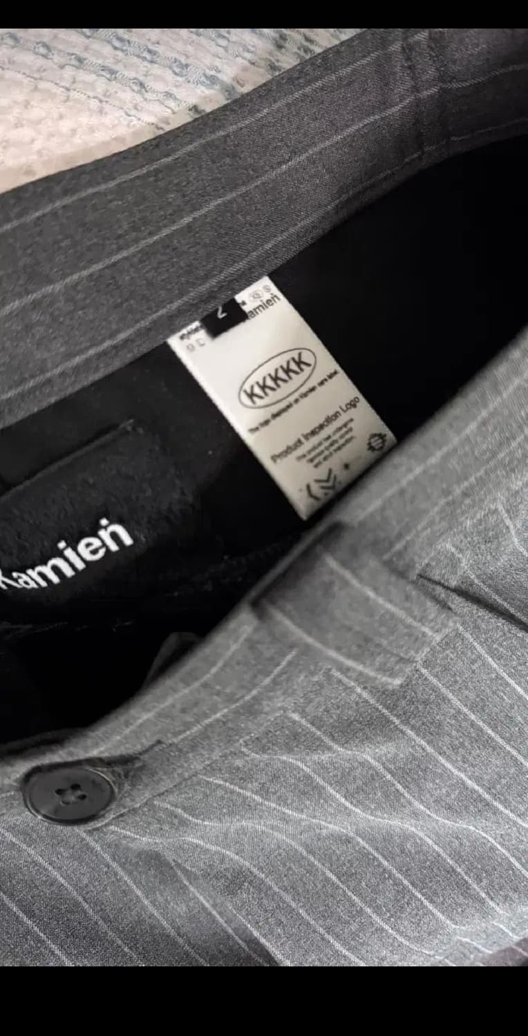 [2] 카미엔 247 올 데이 배기 팬츠 스트라이프 그레이 상품이미지4
