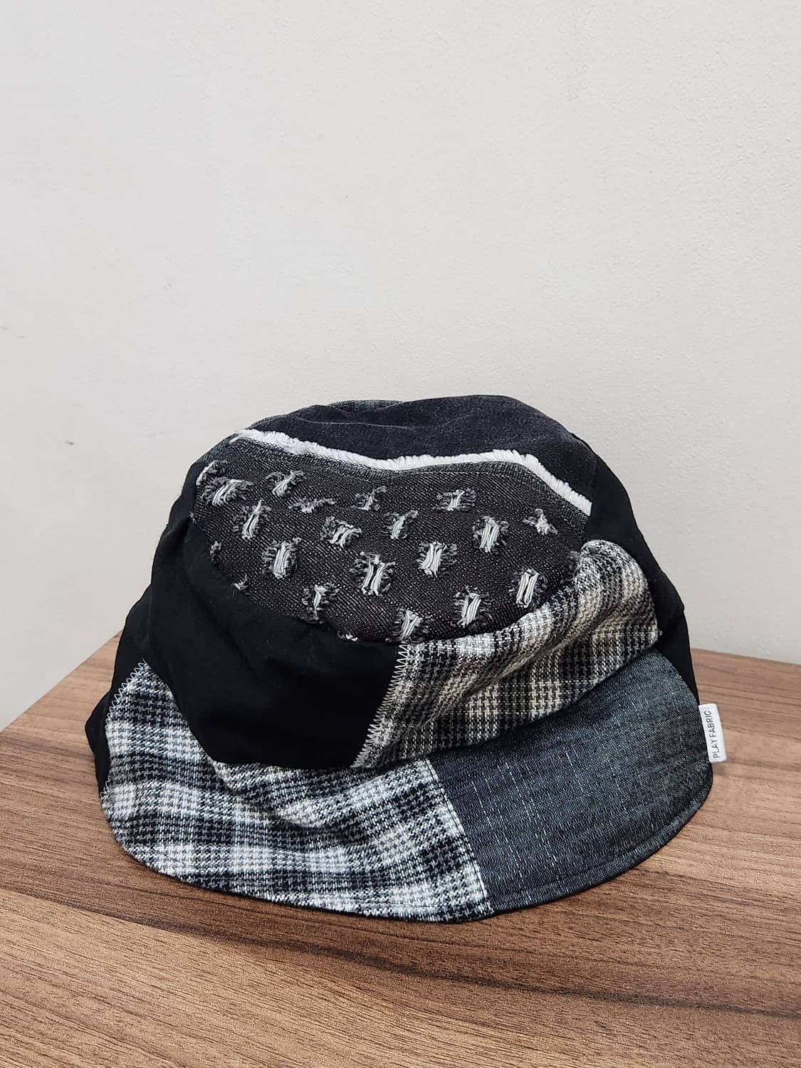 (no.5) 리버시블 패치워크 벙거지 버킷햇 Black Mix 상품이미지1