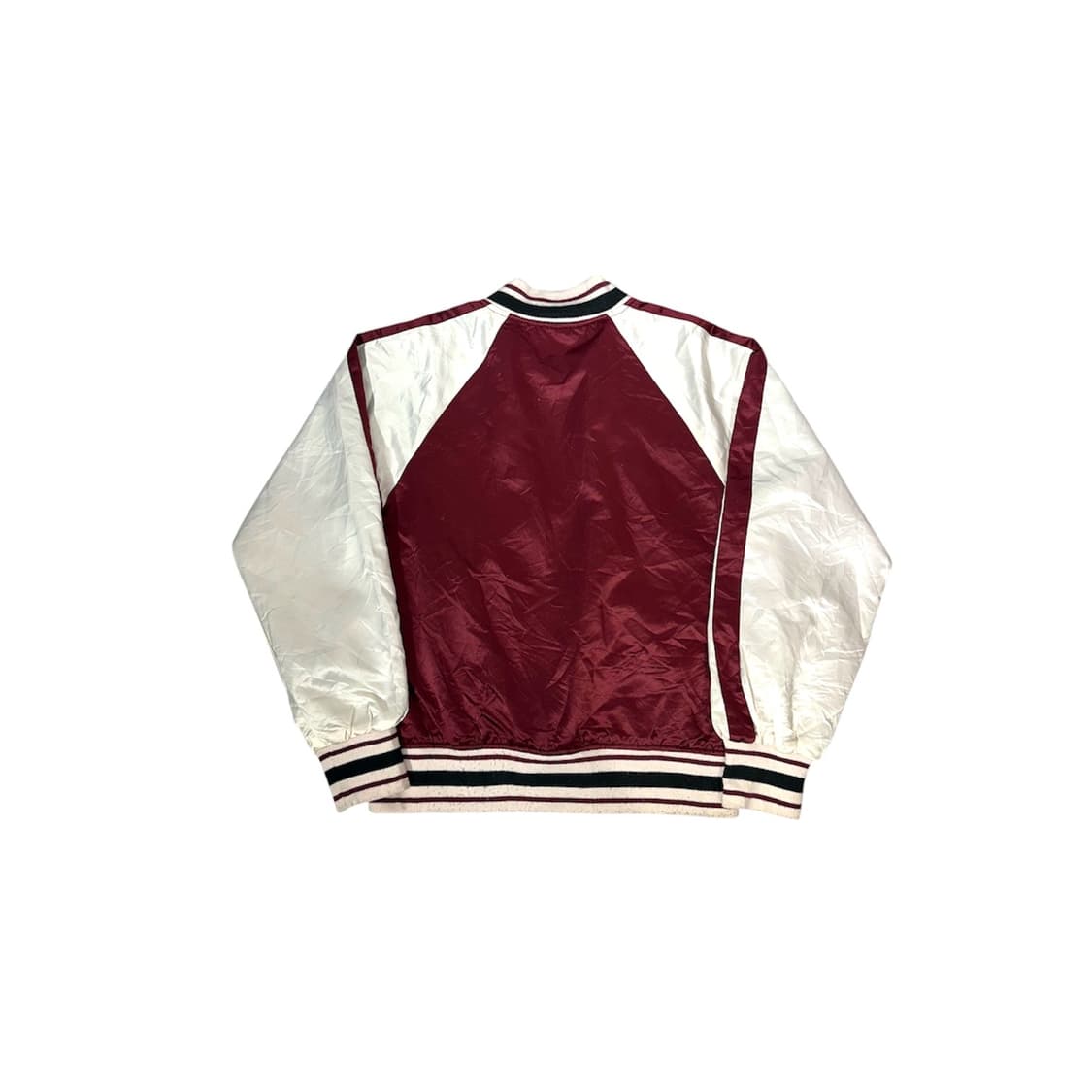 일본 빈티지 버건디 화이트 자수 크롭 스카잔 자켓 M 상품이미지5