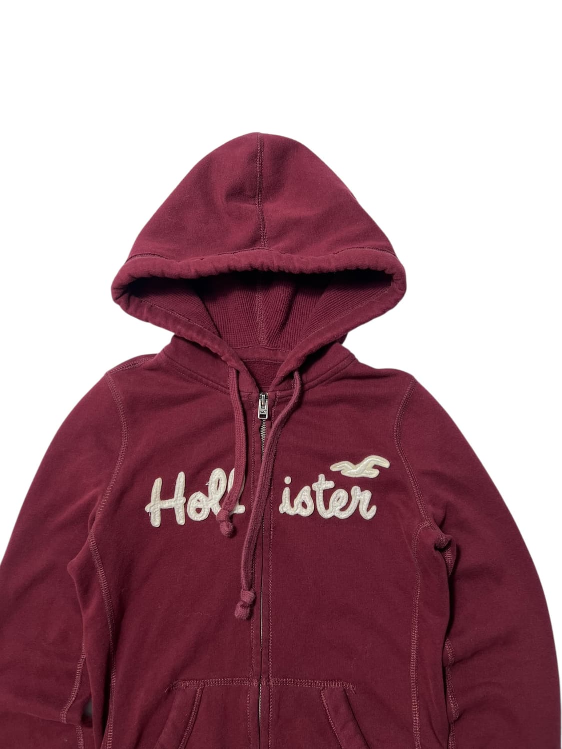 홀리스터 버건디 후드집업 XS 딱붙핏 상품이미지3