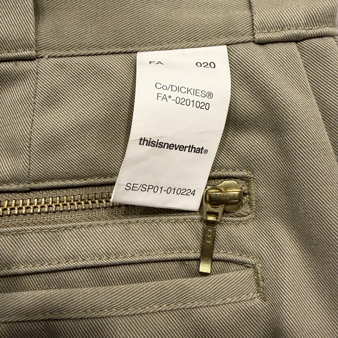 [L] 디키즈 디스이즈네버댓 지퍼 디테일 팬츠 베이지 B251 상품이미지4