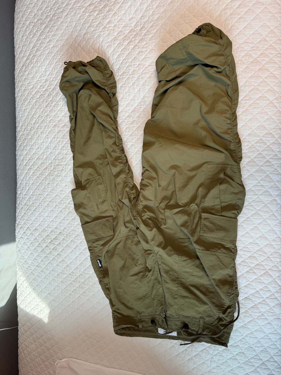 XP127 셔링 카고 팬츠 (KHAKI) 상품이미지1