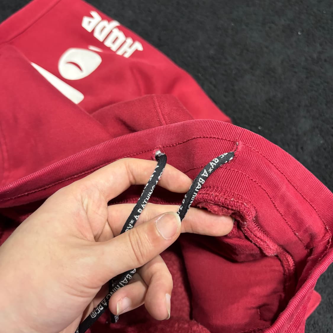 M 에이프 베이프 AAPE 레드 스웻 조거팬츠 상품이미지6