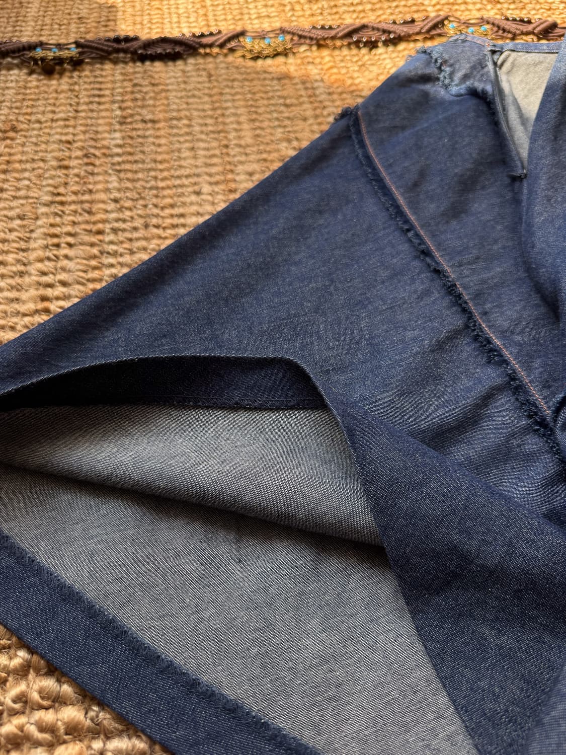 Fringed Stitched Denim Skirt 0150 상품이미지6