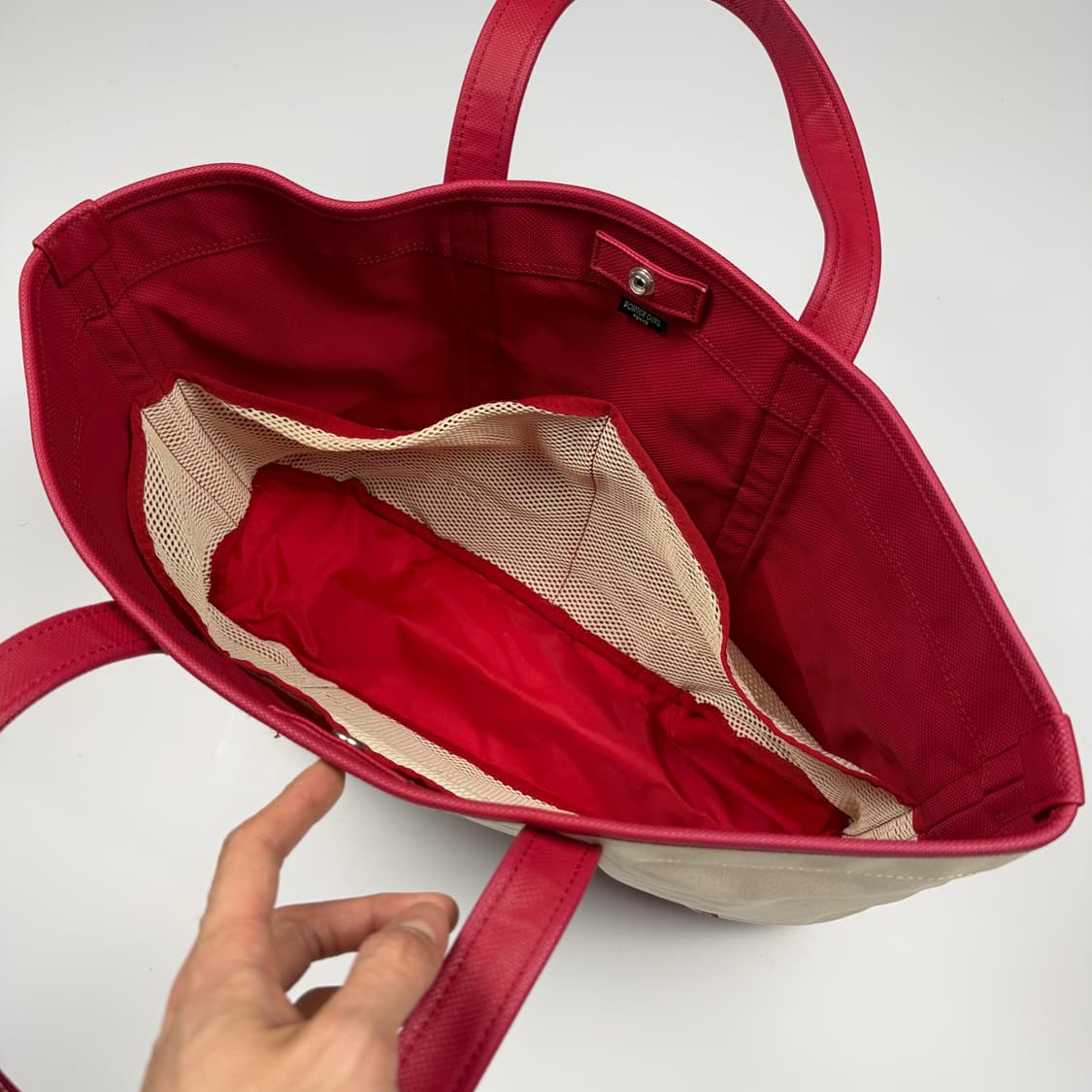 요시다포터 걸 토트백 레드 L 상품이미지7