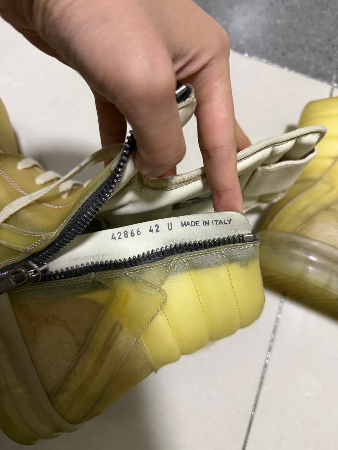 [42] 릭오웬스 지오바스켓 투명 레더 상품이미지5