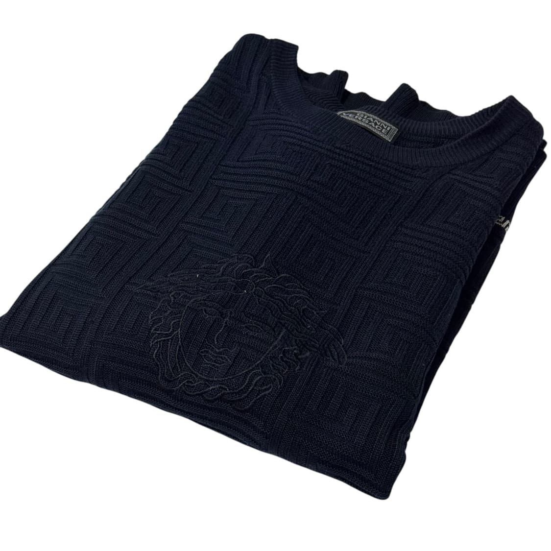 베르사체 빅로고 자수 면니트 상품이미지3