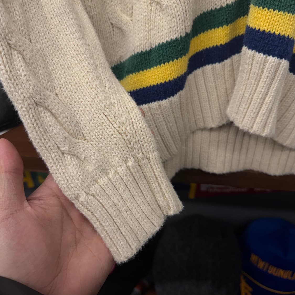 90s 폴로 랄프로렌 프레피 클래식 크리켓 니트 아이보리 N42 상품이미지5