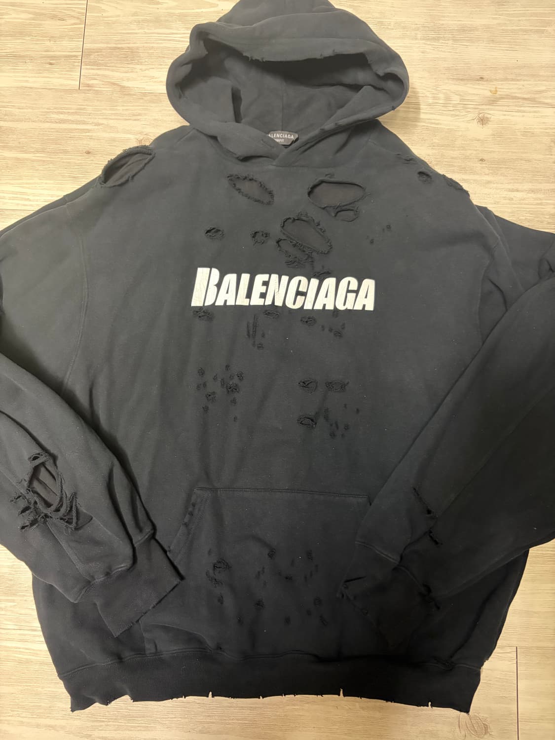 발렌시아가 캡 디스트로이드 후드 블랙 S 상품이미지2