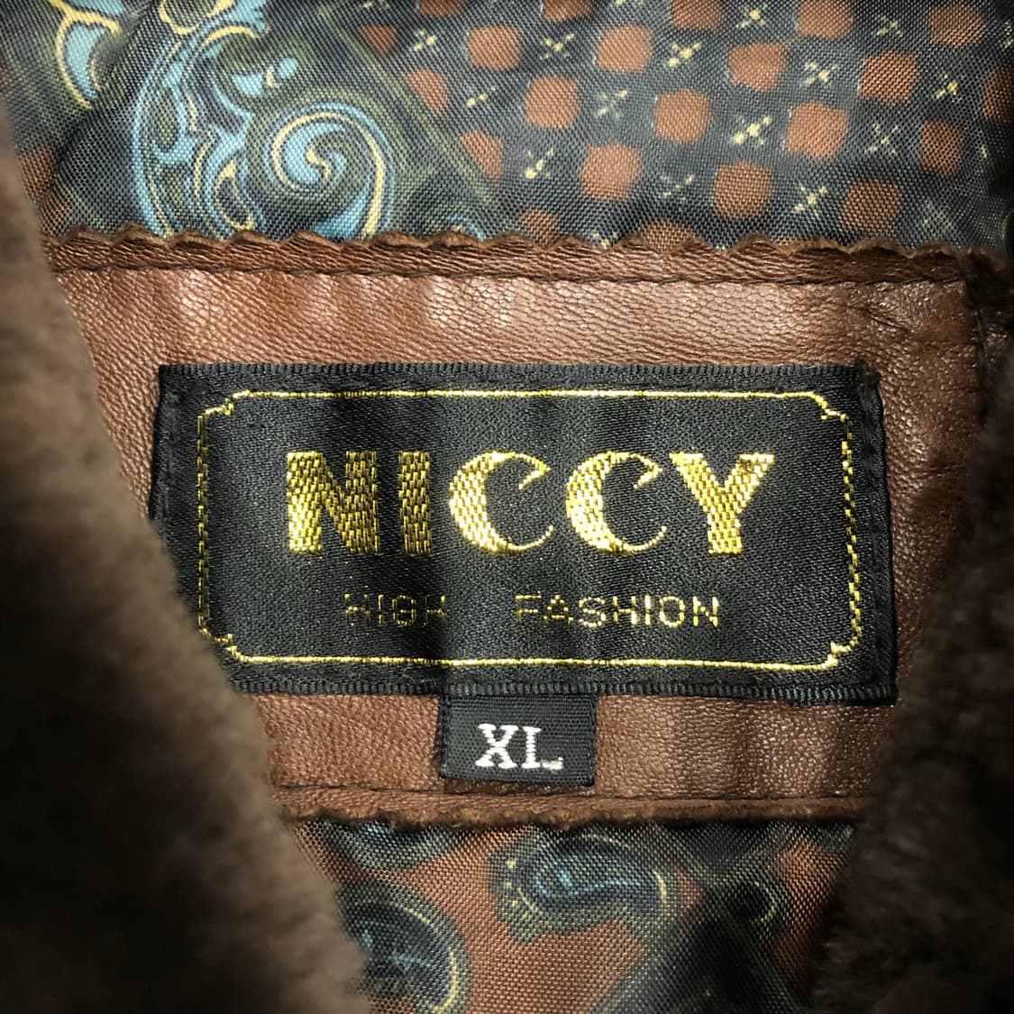 빈티지 양가죽 봄버 브라운 레더 가죽 자켓 퍼 카라 탈부착 상품이미지6