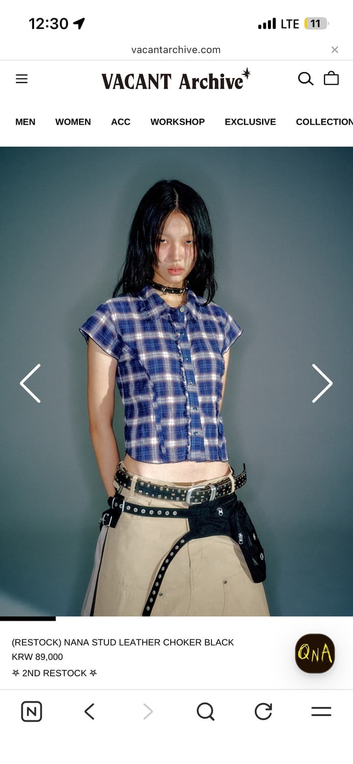 베이컨트아카이브 nana stud leather choker 상품이미지1