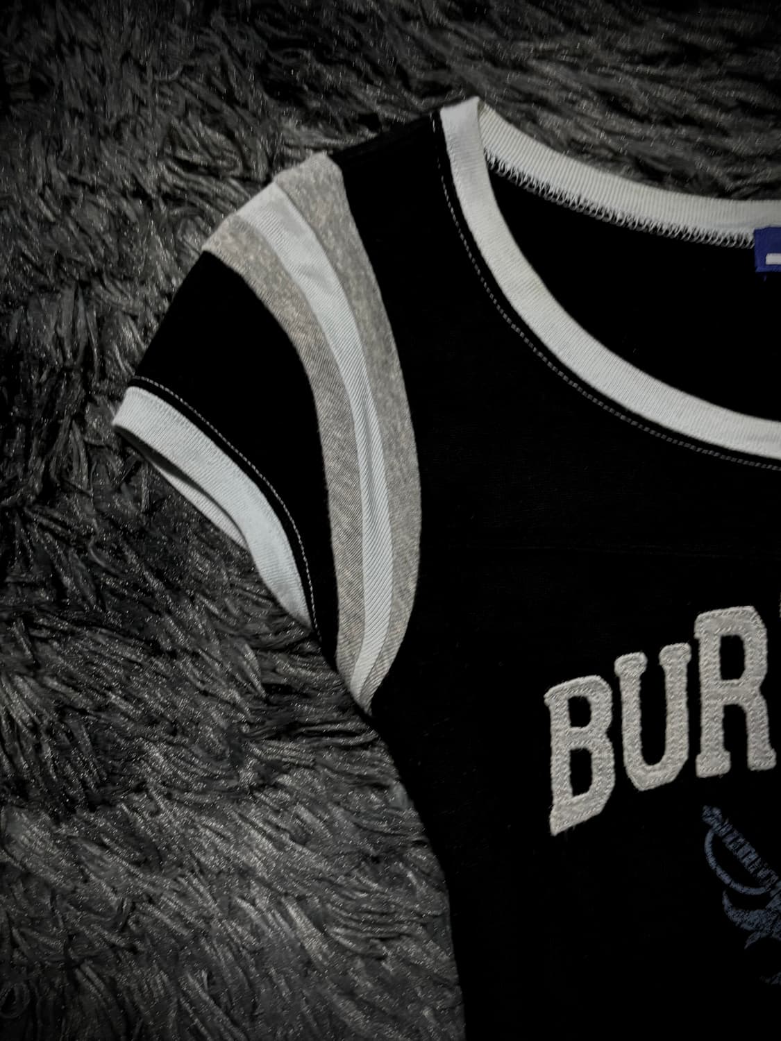 BURBERRY 블루라벨 스포티 유니온 프린팅 크롭 링거 반팔 티셔츠 상품이미지5