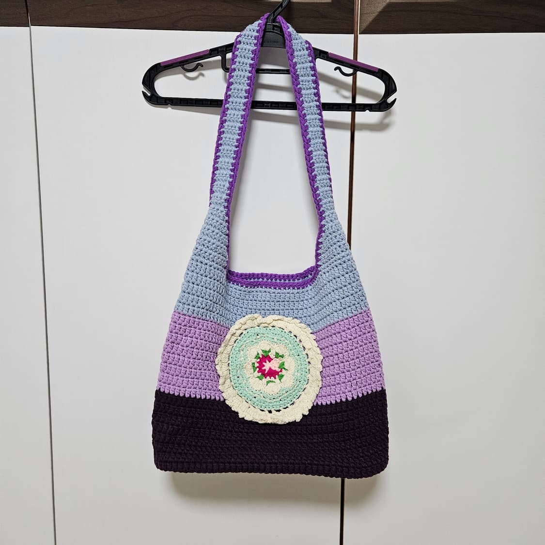 핸드메이드 플라워 모티브 뜨개 니트 가방 상품이미지1