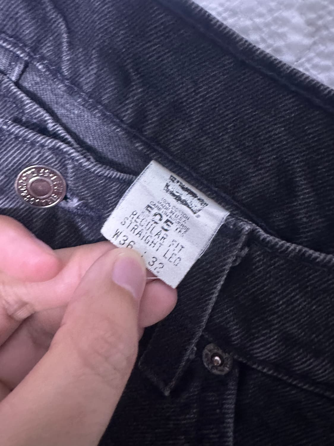 [36] 리바이스 505 오렌지탭 흑청 90s USA 상품이미지5