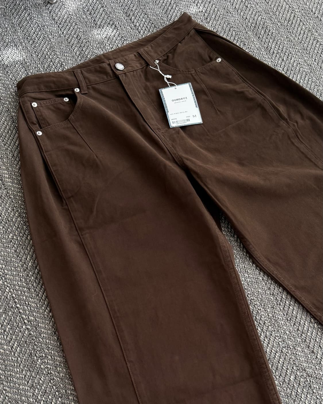 플리마켓🔥 아워데이즈 사이드 턱 워시드 코튼 치노 팬츠 브라운 (M) 상품이미지1