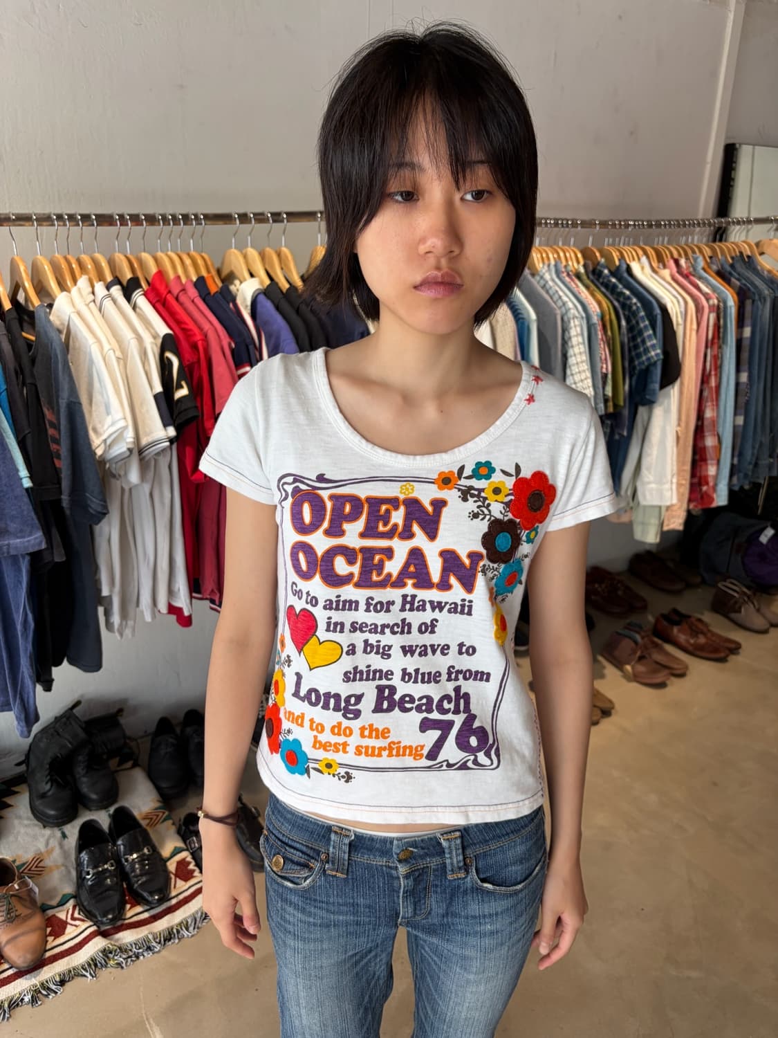Dosch 플라워 라운드넥 티셔츠 XS 상품이미지4