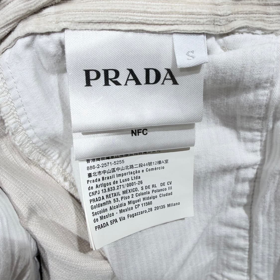 S / 프라다 로고 코듀로이 베이지 카고팬츠 상품이미지7