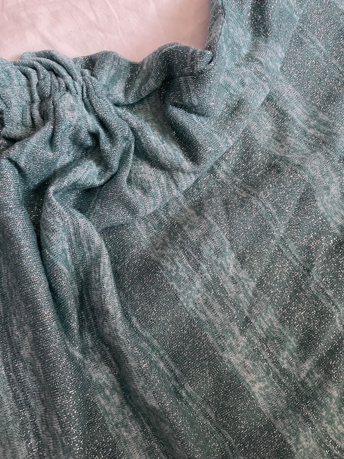 글리터 민트 셔링 스트링 탑 상품이미지3