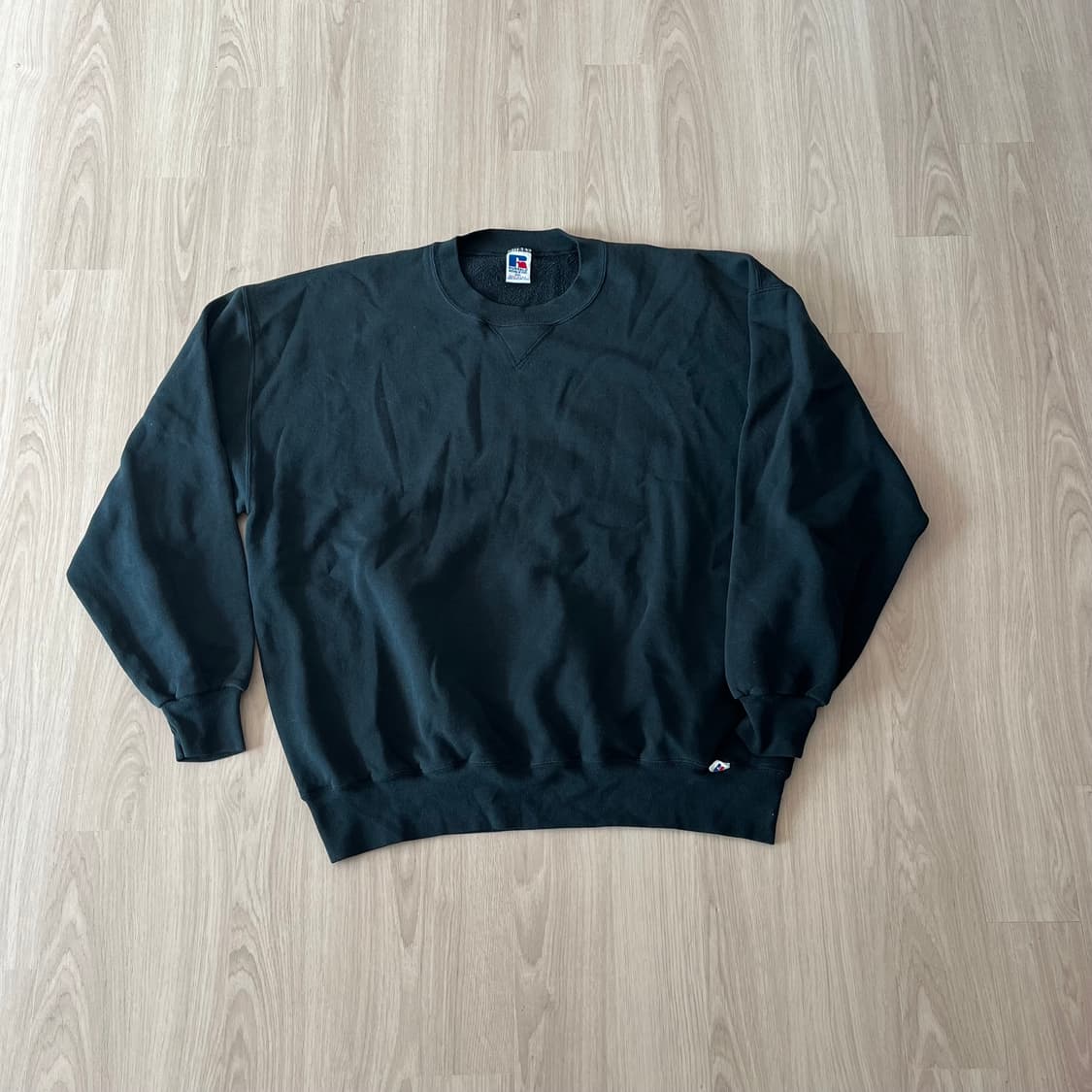 [2XL] 90s 빈티지 러셀 스웻셔츠 맨투맨 블랙 상품이미지1