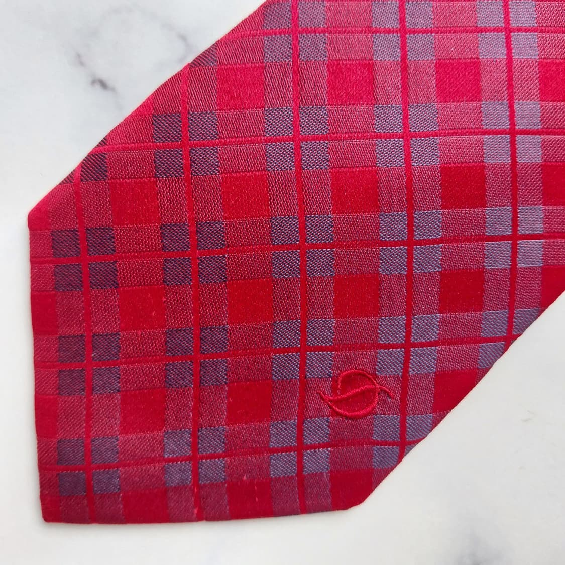 에스.티. 듀퐁 실크 체크 패턴 넥타이 8.1cm A+~A등급 K2335 상품이미지6