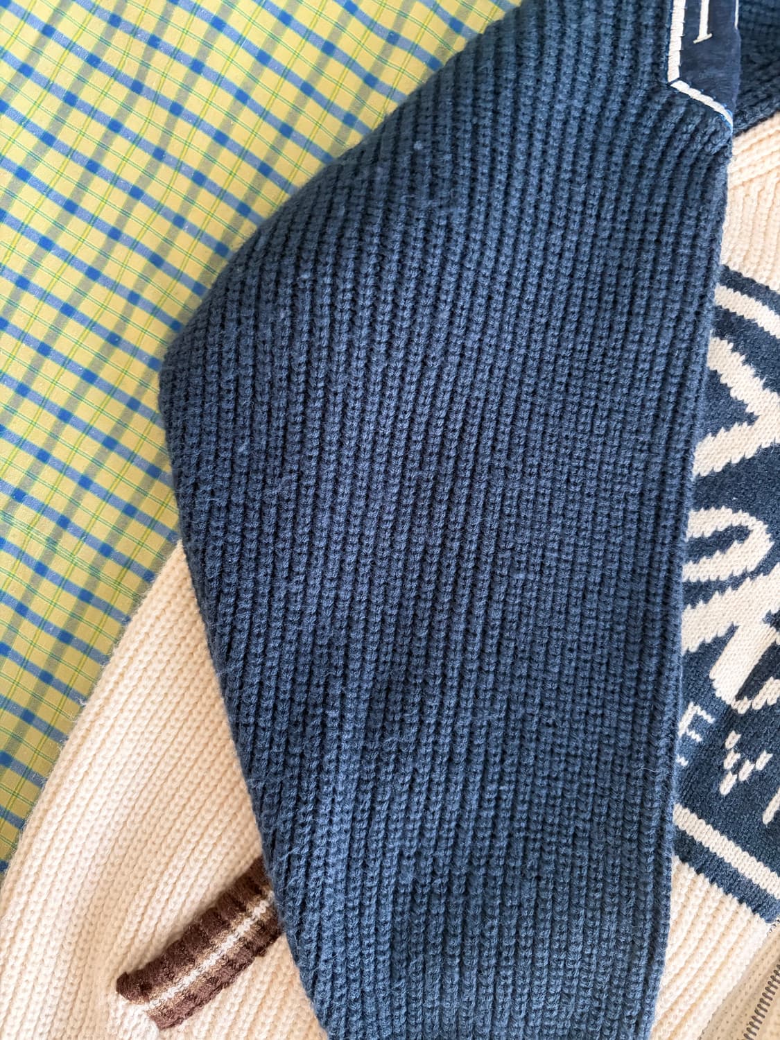 테켓 니트 집업 네이비 상품이미지3