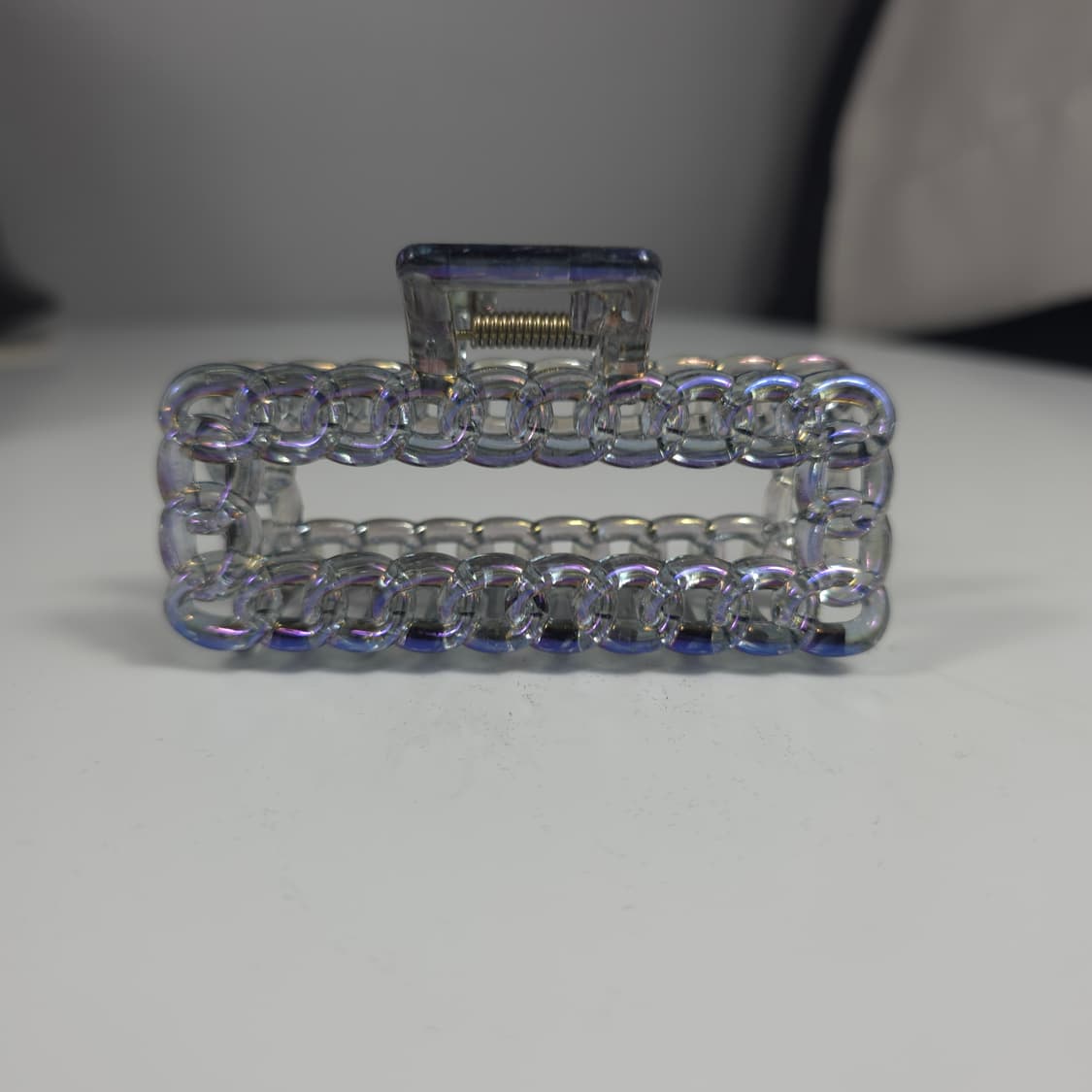 [새상품] 투명 체인 사각 집게핀 헤어 액세서리 상품이미지1