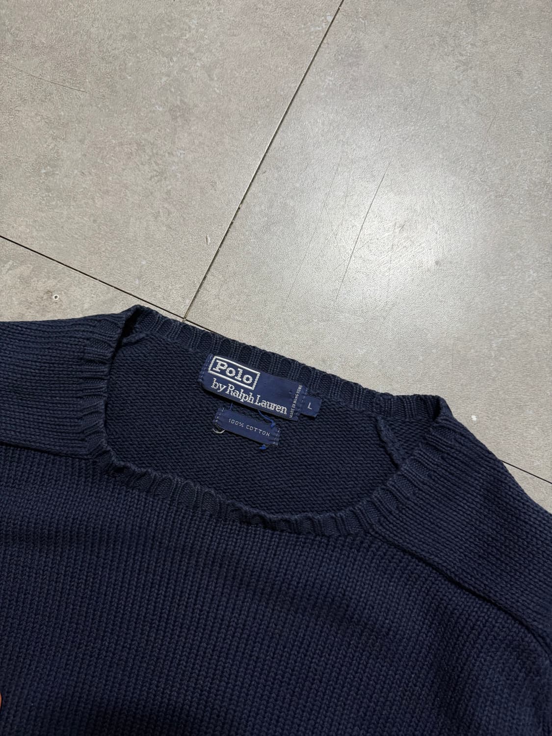 90s 랄프로렌 폴로 네이비컬러  빈티지 코튼 니트 100size   상품이미지3