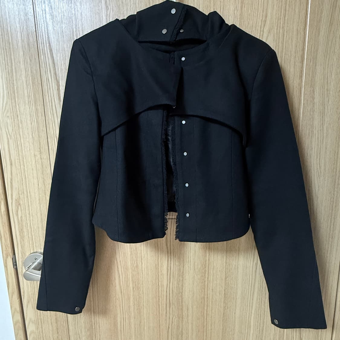 오호스 레이어드 볼레로 울 자켓 (블랙) 상품이미지2