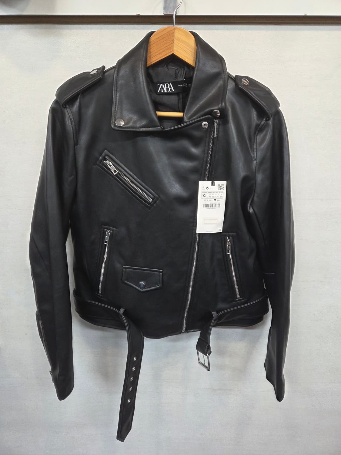 자라 여성 페이크 레더 라이더 자켓 xl 상품이미지1
