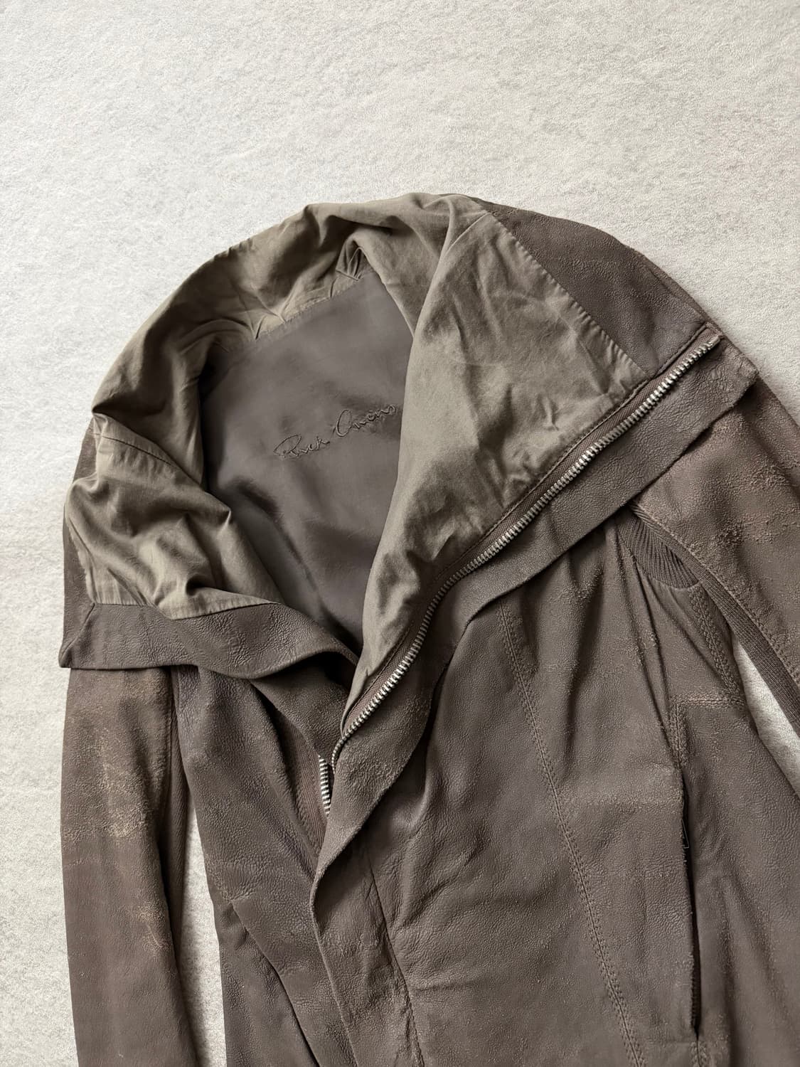 릭오웬스 하이넥 램스킨 자켓 상품이미지4