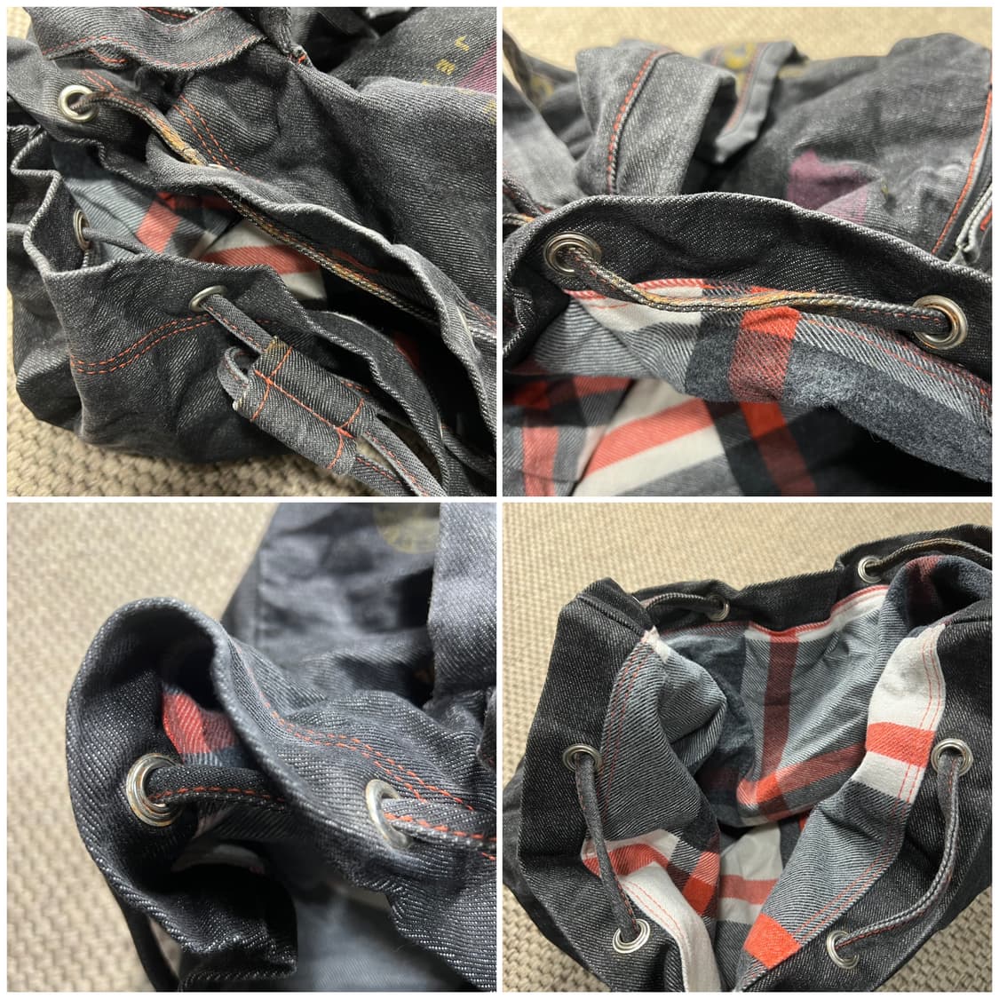 AMECO 아메코 USA 흑청 드로우스트링 백팩 상품이미지3