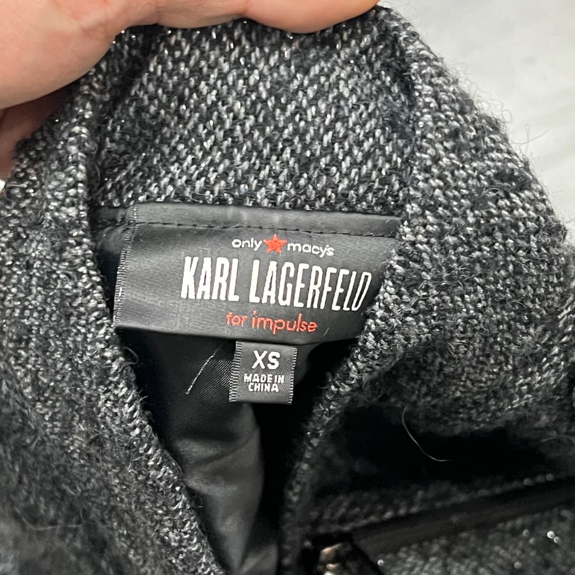  칼라거펠트 스팽글 트위드 집업 자켓 y14873 상품이미지6