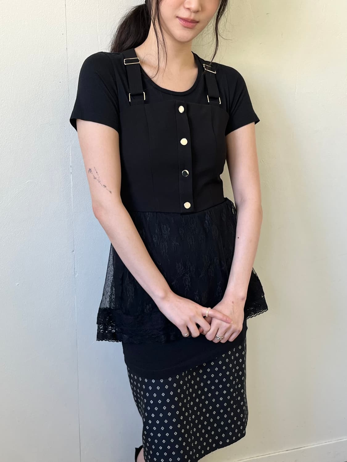 BUBBLES 블랙 뷔스티에 탑 상품이미지4