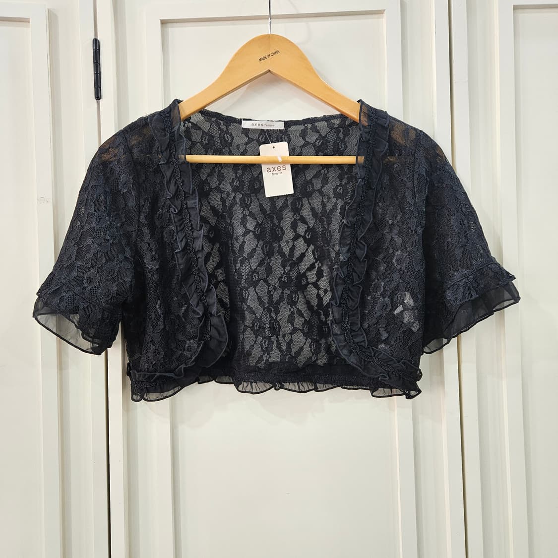 액시스팜  블랙 레이스 볼레로 상품이미지1