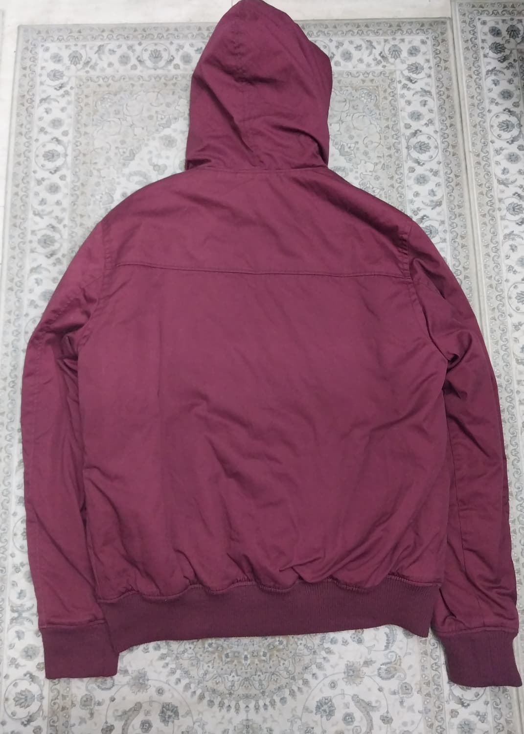 H&M 버건디 후드 집업 점퍼 XL 상품이미지2